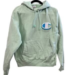 Champion men's size Medium reverse weave hoodie green sweatshirt kangaroo